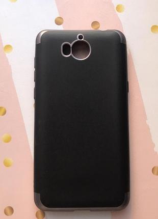 Силиконовый чехол с бампером для huawei y5 2017 чёрный