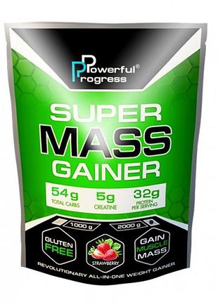 Гейнер powerful progress super mass gainer, 2 кг — банан (115762)