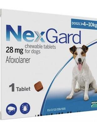 Nexgard (нексгард) таблетки от блох и клещей для собак 4-10 кг, таблетка