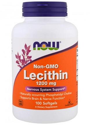 Амінокислота now foods lecithin 1200 mg 100 капсул (775446)