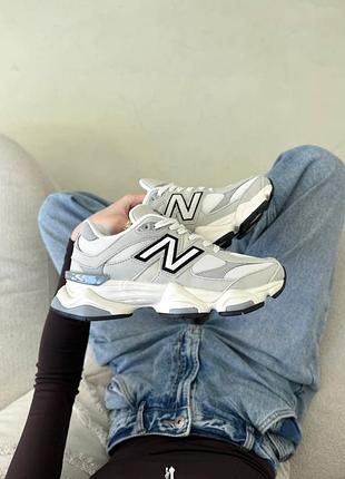 Женские кроссовки new balance 9060 beige grey 1950 беланс бежевого с серым цветами