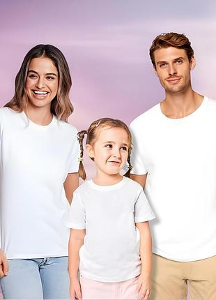 Футболка детская однотонная белая, хлопок 50(xl)