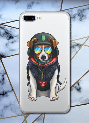 Прозрачный чехол на iphone 7 plus / iphone 8 plus :: пёс патрон (принт 4)