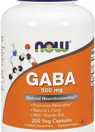 Аминокислота now foods gaba 500 mg 200 vcaps гамк (771102)
