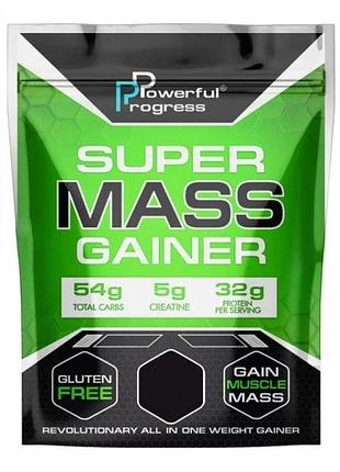 Гейнер powerful progress super mass gainer, 1 кг - банан (115779)
