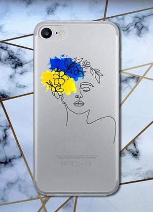 Прозрачный чехол для iphone se 2020 :: украинка арт (принт 3)