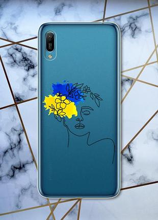 Прозрачный чехол для huawei y6 2019 / y6 prime 2019 :: украинка арт (принт 3)