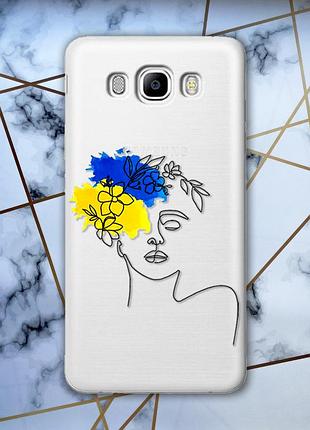 Прозрачный чехол для samsung galaxy j7(2016) j710 :: украинка арт (принт 3)