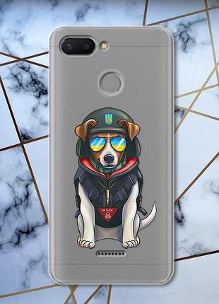 Прозрачный чехол на xiaomi redmi 6 :: пёс патрон (принт 4)