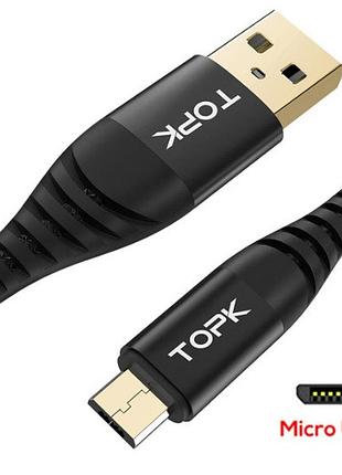 Кабель topk an42 micro usb 15см black
