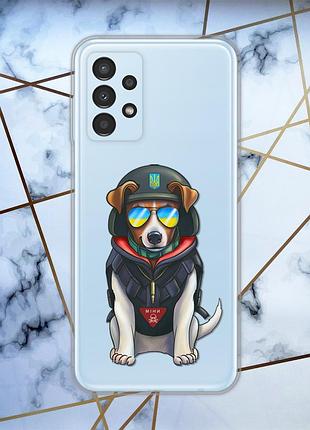 Прозрачный чехол на samsung galaxy a13 4g :: пёс патрон (принт 4)