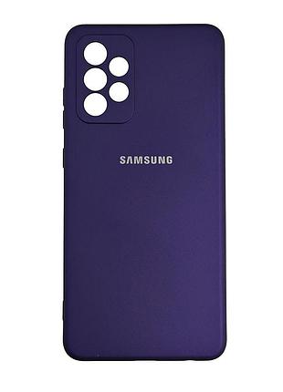 Силиконовый чехол на samsung a72 фиолетовый soft touch микрофибра защита камеры