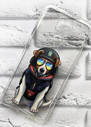 Прозрачный чехол на xiaomi redmi note 9 :: пёс патрон (принт 4)