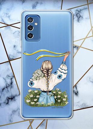 Прозрачный чехол для samsung galaxy m52 :: ласточки (принт 15)