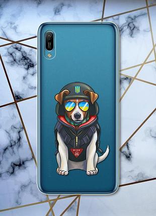 Прозрачный чехол на huawei y6 2019 / y6 prime 2019 :: пёс патрон (принт 4)