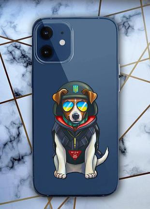 Прозрачный чехол на iphone 12 mini :: пёс патрон (принт 4)