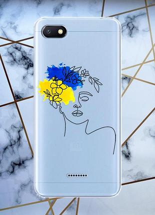 Прозрачный чехол для xiaomi redmi 6a :: украинка арт (принт 3)