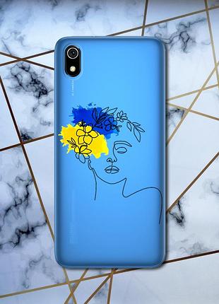 Прозрачный чехол для xiaomi redmi 7a :: украинка арт (принт 3)