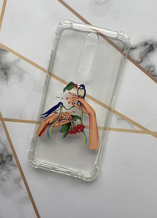 Чехол с утолщенными углами для xiaomi redmi 8 :: ласточки (принт 15)