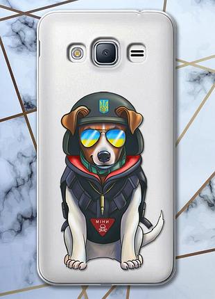 Прозорий чохол на samsung galaxy j3 2016 j310 патріотичний дизайн пес патрон принт 4