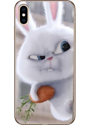 Чехол силиконовый с картинкой на iphone xs max (кролик снежок)