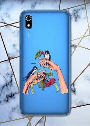 Прозорий чохол для xiaomi redmi 7a патріотичний дизайн ластівки принт 15