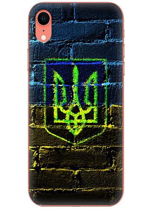 Чехол силиконовый с картинкой на iphone xr (патриотический, герб украины)