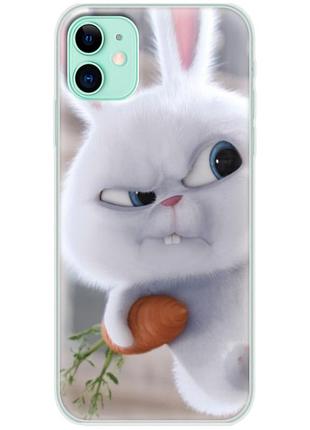 Чехол силиконовый с картинкой на iphone 11 (кролик снежок)