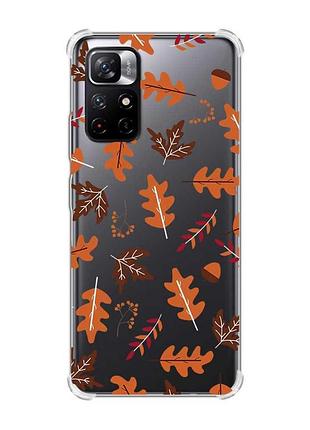 Чохол з потовщеними кутами на xiaomi redmi note 11 5g дизайн осінь принт 107