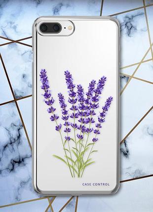 Прозрачный чехол на iphone 7 plus / iphone 8 plus :: лаванда (принт 28)
