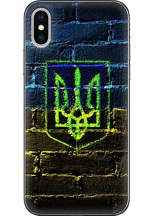 Чехол силиконовый с картинкой на iphone x (патриотический, герб украины)