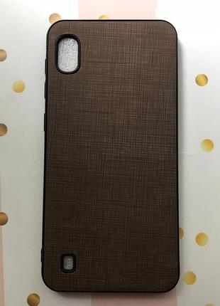 Силиконовый чехол, сделан под кожу, для samsung galaxy a10 (2019) a105 коричневый