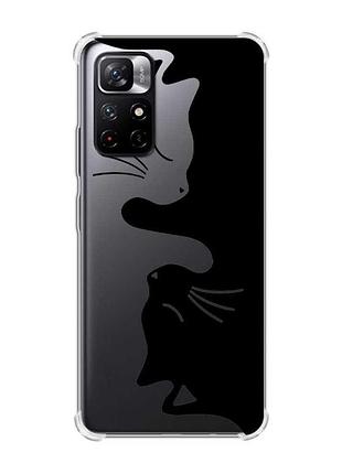 Чехол с утолщёнными углами для xiaomi redmi note 11 5g :: кошечки (принт 118)