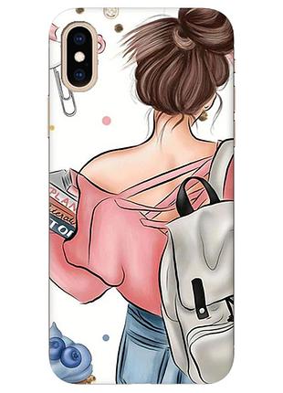 Чехол на iphone xs max :: девушка с рюкзаком (принт 30)
