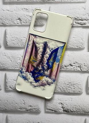 Чехол с утолщёнными углами на samsung galaxy a71 / a715 патриотический принт герб