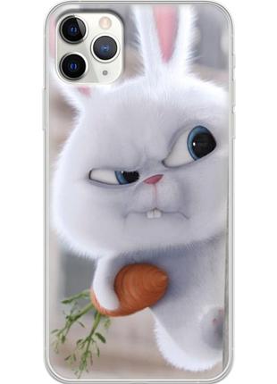 Чехол силиконовый с картинкой на iphone 11 pro max (кролик снежок)