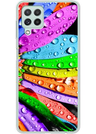 Чехол силиконовый с картинкой на samsung galaxy a22 4g (a225) (цветные листья)