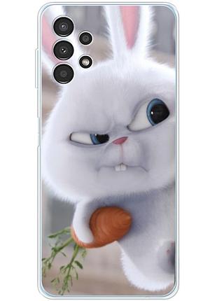 Чехол силиконовый с картинкой на samsung galaxy a13 4g (a135) (кролик снежок)