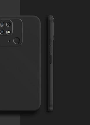 Матовый чехол на xiaomi redmi 10с черный микрофибра