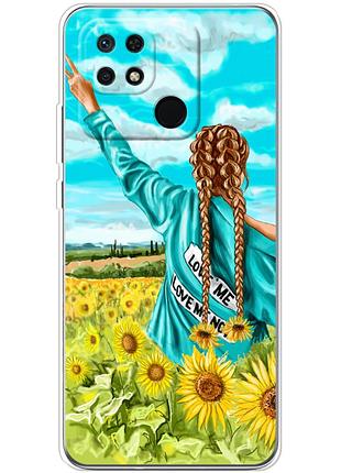 Чехол силиконовый с картинкой на xiaomi redmi 10c (патриотический, девушка украинка)