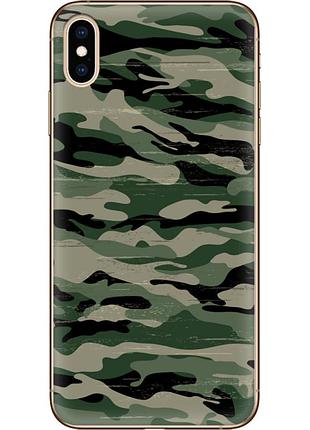 Чехол силиконовый с картинкой на iphone xs max (патриотический, камуфляж)