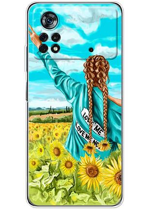 Чехол силиконовый с картинкой на xiaomi poco x4 pro 5g (патриотический, девушка украинка)