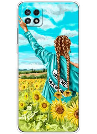 Чехол силиконовый с картинкой на samsung galaxy a22 5g (a226) (патриотический, девушка украинка)