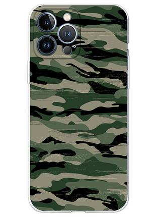 Чохол силіконовий з картинкою на iphone 13 pro max (патріотичний, камуфляж)