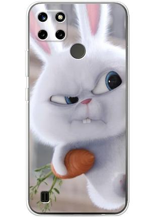 Чохол силіконовий з картинкою на realme c25y (кролик сніжок)
