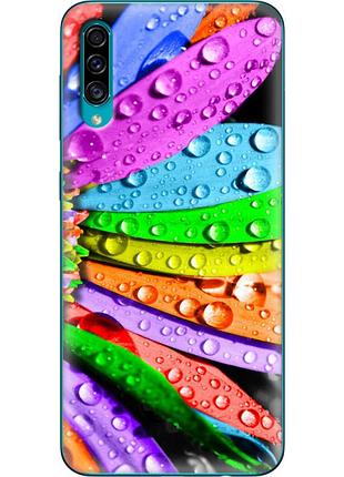 Чехол силиконовый с картинкой на samsung galaxy a30s (a307) (цветные листья)