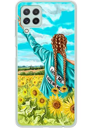 Чехол силиконовый с картинкой на samsung galaxy a22 4g (a225) (патриотический, девушка украинка)