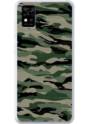 Чехол силиконовый с картинкой на zte blade a31 (патриотический, камуфляж)