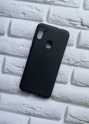 Силиконовый матовый чехол для samsung galaxy а11 черный