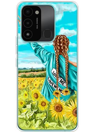 Чохол силіконовий з картинкою на tecno spark go 2022 (патріотичний, дівчинка українка)